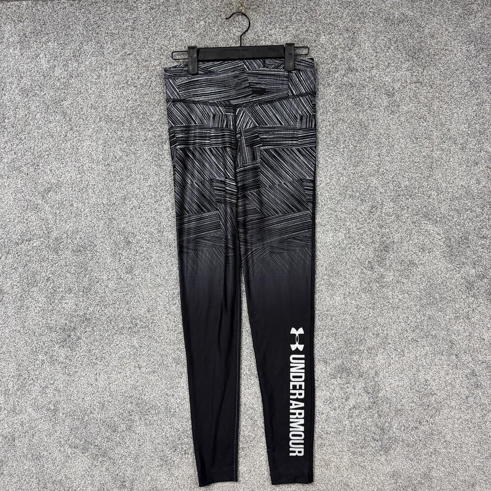 Under Armour ColdGear Sublimated Leggings Womens L 26x28 Black White Athletic